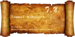 Temmel Nikolett névjegykártya